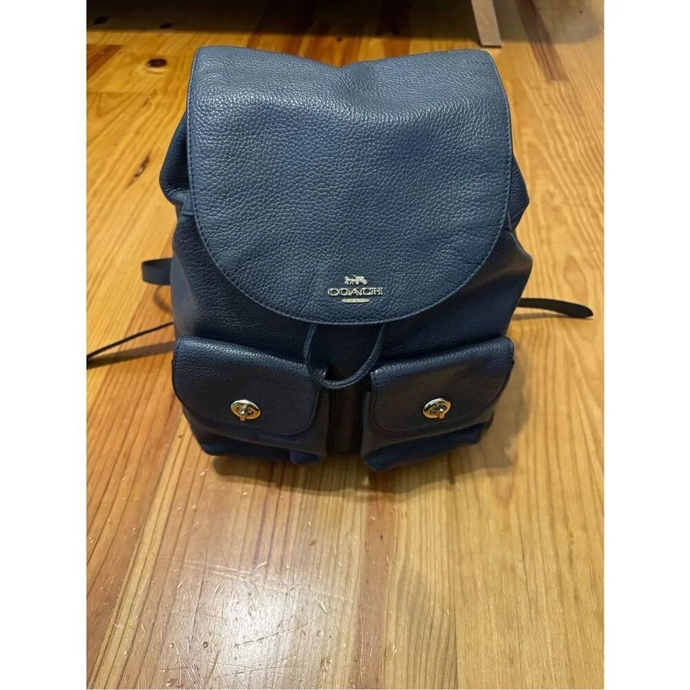Coach Backpack F29008 Billie Black Pebbled Leather Backpack/Purse - Picture 2 of 13